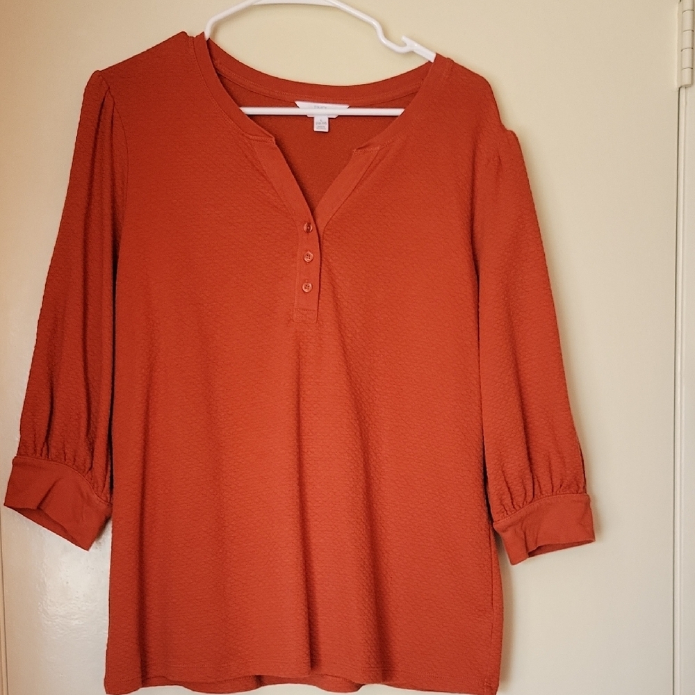 Women's Orange Blouse Any 3 Shirts For 20.00